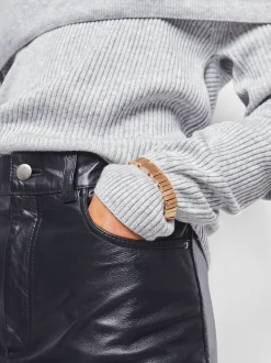 PARFOIS Set Ohrringen|Hoop-Ohrringe>Goldenes Armband Mit Zirkonia Schwarz