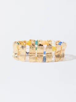 PARFOIS Kurze Halsketten>Goldenes Elastisches Armband Mehrfarbig