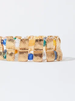 PARFOIS Kurze Halsketten>Goldenes Elastisches Armband Mehrfarbig