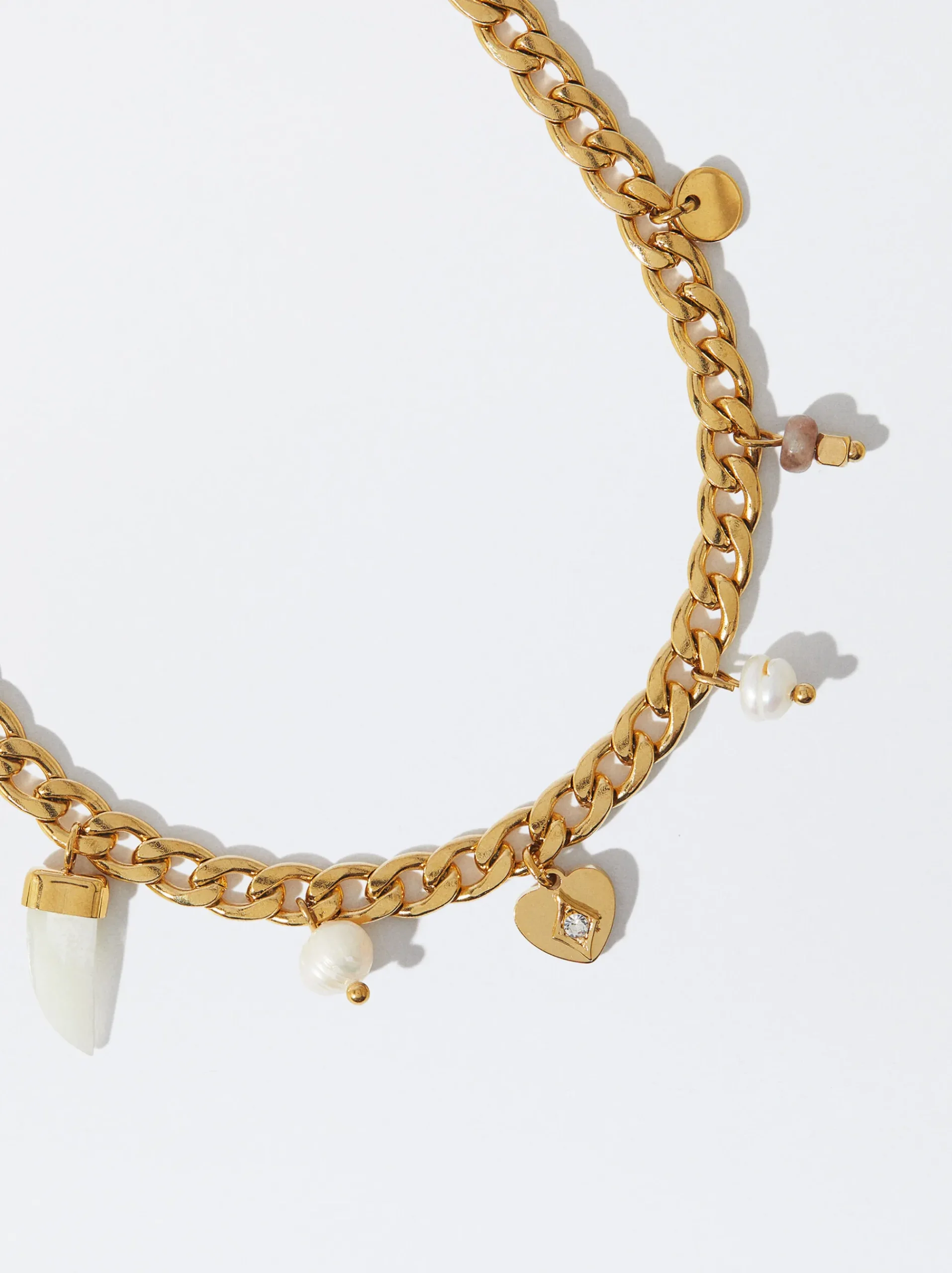 PARFOIS Ohrringe>Goldenes Stahlarmband Mit Charms Weib