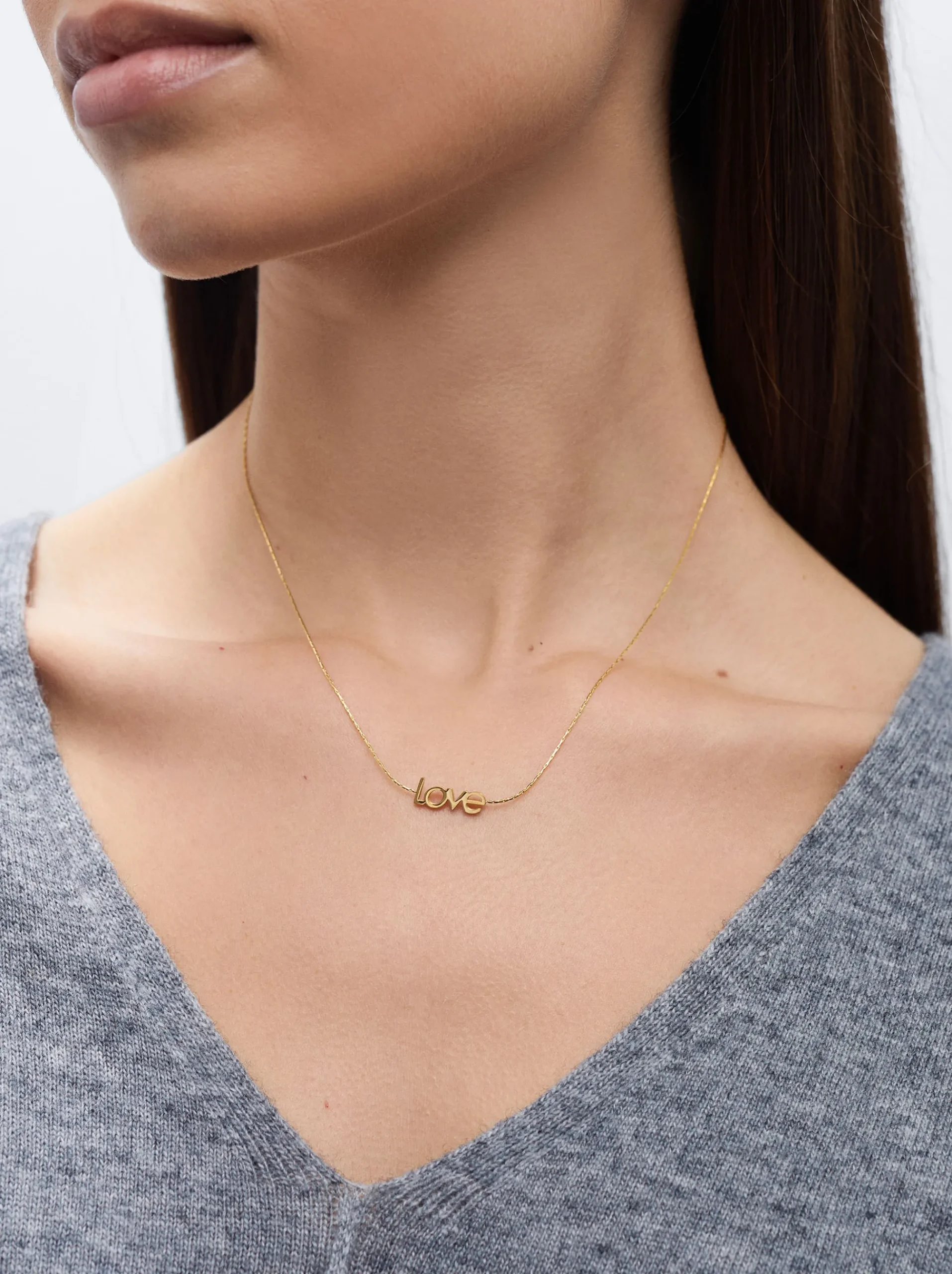 PARFOIS Armbänder>Goldfarbene Halskette Aus Stahl Love Golden