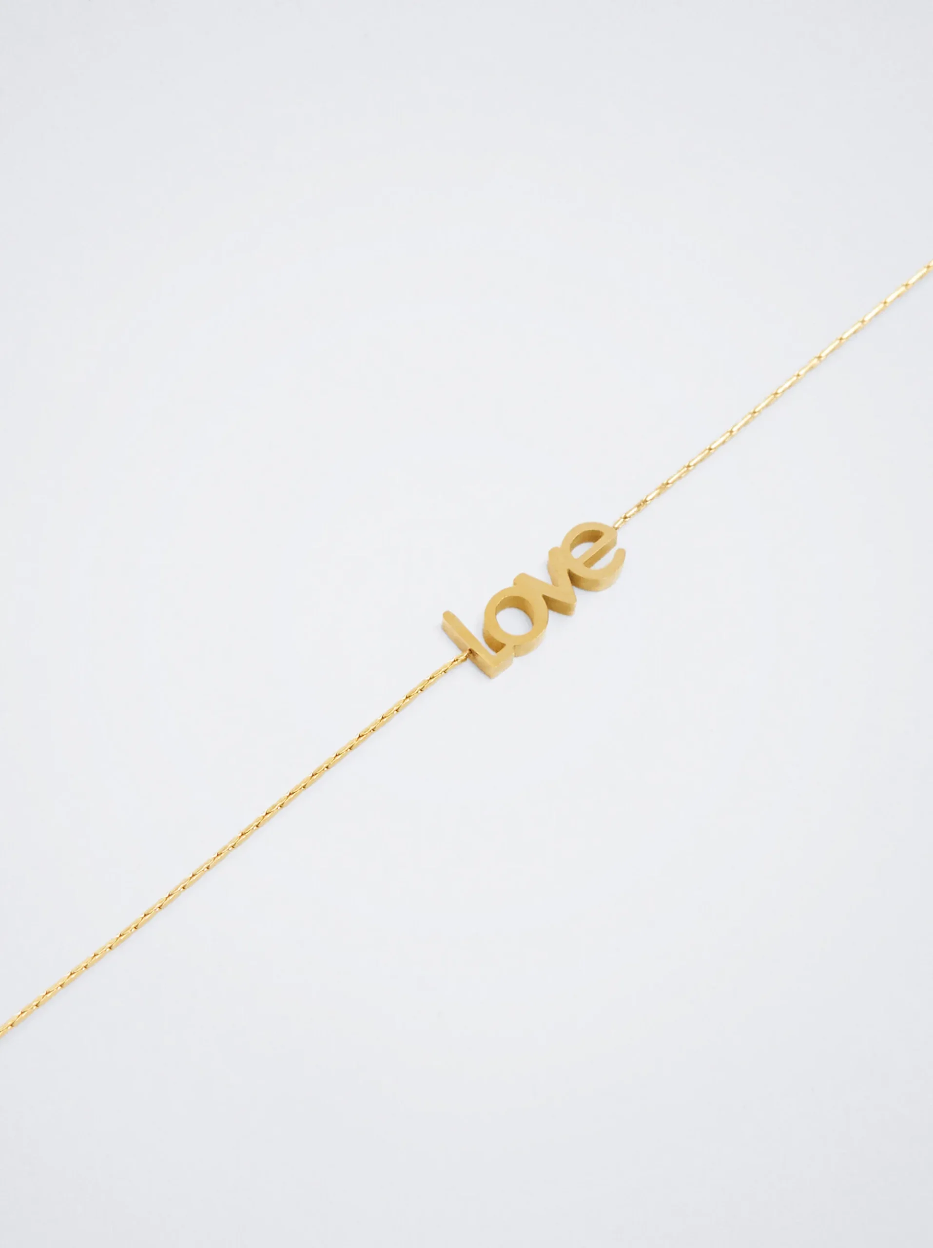 PARFOIS Armbänder>Goldfarbene Halskette Aus Stahl Love Golden