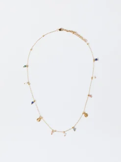 PARFOIS Armbänder>Goldfarbene Halskette Aus Stahl Mehrfarbig