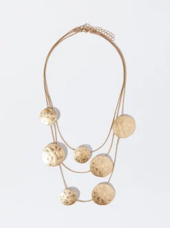 PARFOIS Set Ohrringen|Hoop-Ohrringe>Goldfarbene Halskette Mit Medaille Golden