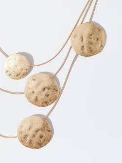 PARFOIS Set Ohrringen|Hoop-Ohrringe>Goldfarbene Halskette Mit Medaille Golden