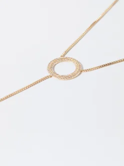 PARFOIS Raffinierter Modeschmuck|Kurze Ohrringe>Goldfarbene Halskette Mit Zirkonen Golden