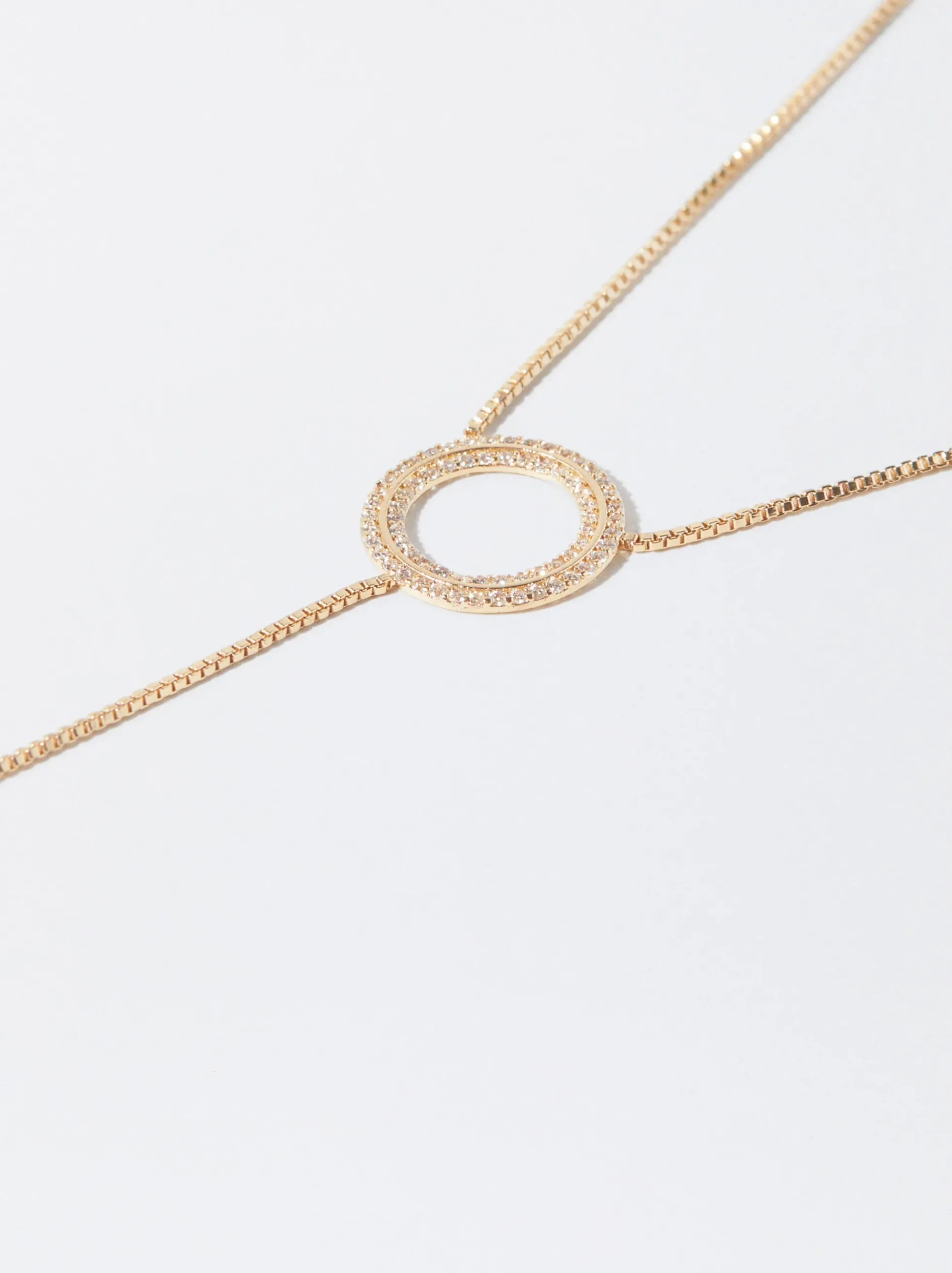 PARFOIS Raffinierter Modeschmuck|Kurze Ohrringe>Goldfarbene Halskette Mit Zirkonen Golden