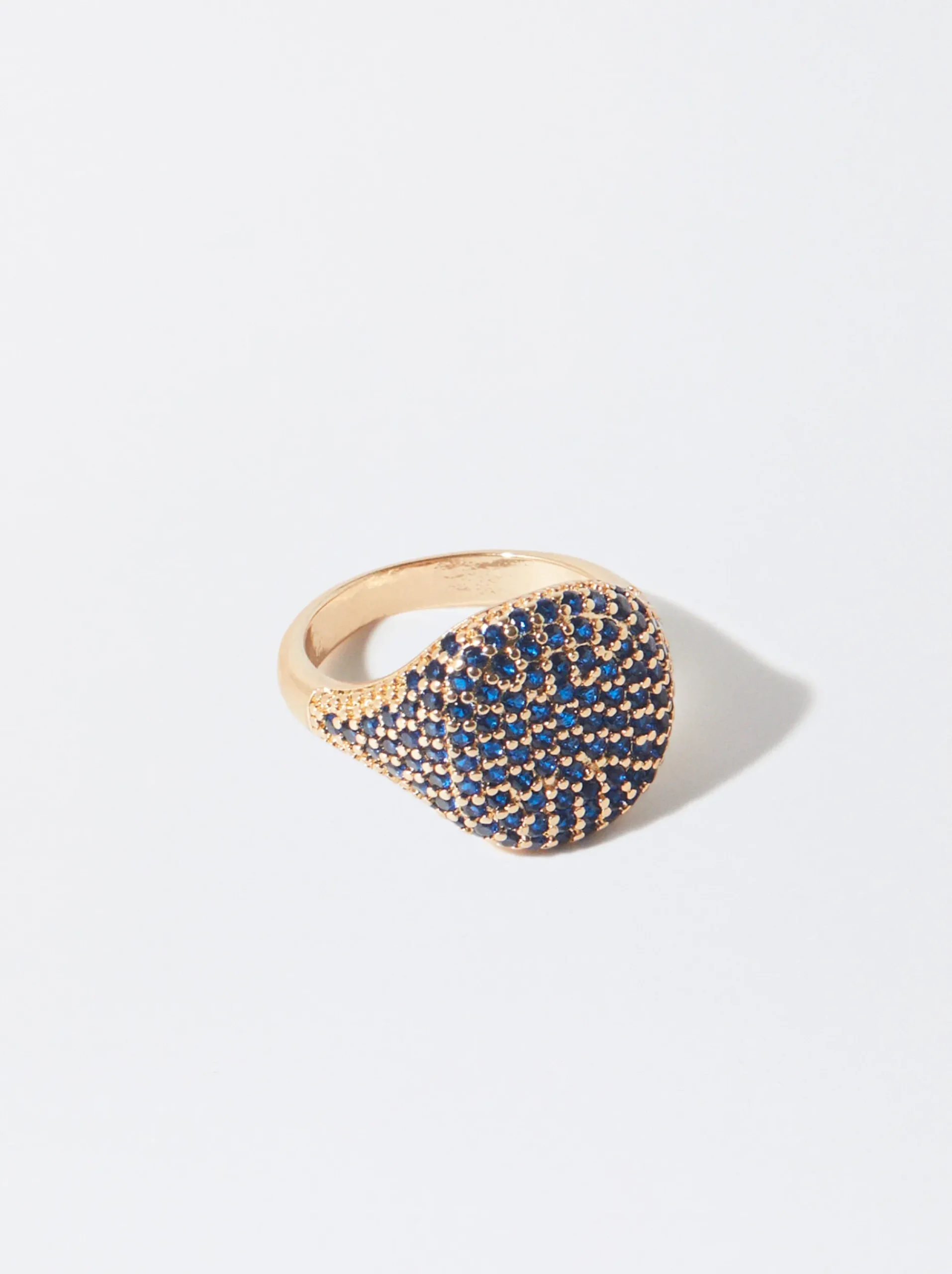PARFOIS Basics|Hemden>Goldfarbener Ring Mit Zirkonen Blau