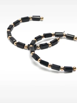 PARFOIS Lange Ohrringe|Trend Collection>Gro&szlig;e Creolen Mit Strass Schwarz