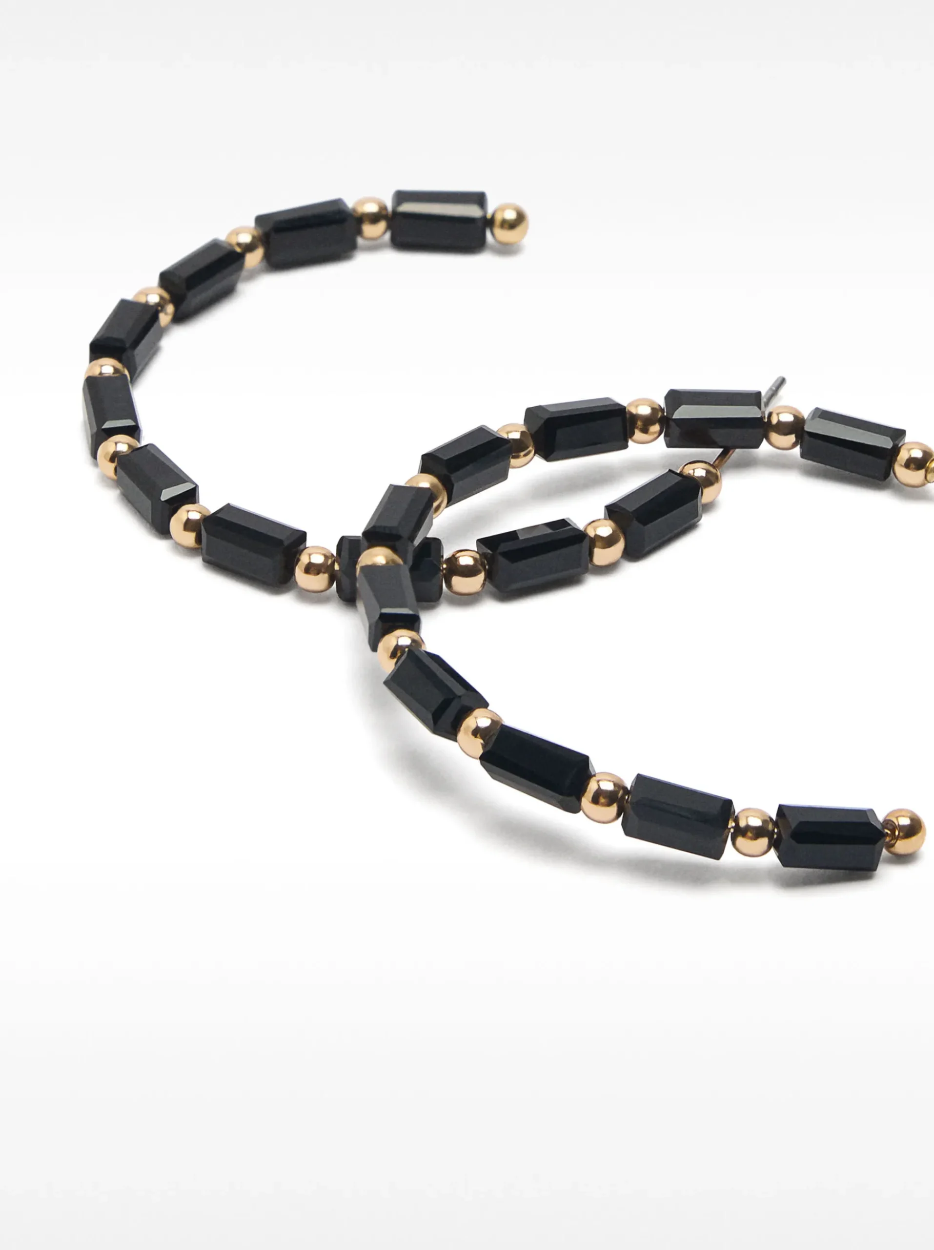 PARFOIS Lange Ohrringe|Trend Collection>Große Creolen Mit Strass Schwarz