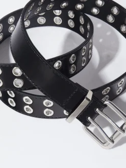 PARFOIS Spangen>G&uuml;rtel Mit Kastenf&ouml;rmiger Schanalle Und Eyelets Schwarz