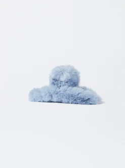 PARFOIS Haarreife>Haarspange Mit Fell Blau