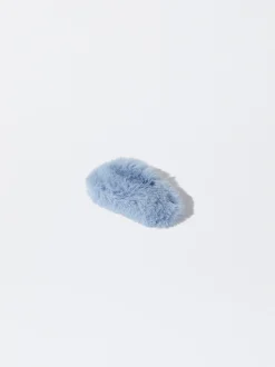 PARFOIS Spangen>Haarspange Mit Fell Blau
