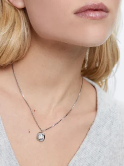 PARFOIS Premium|Ringe>Halskette Aus Stahl Mit -Kristallen Silber