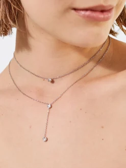 PARFOIS Armbänder>Halskette Aus Stahl Mit -Kristallen Silber