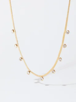 PARFOIS Armbänder>Halskette Aus Stahl Mit -Kristallen Golden