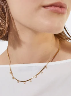 PARFOIS Armbänder>Halskette Aus Stahl Mit -Kristallen Golden