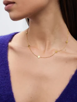 PARFOIS Premium|Set Ohrringen>Halskette Aus Stahl Mit Kleeblatt Golden