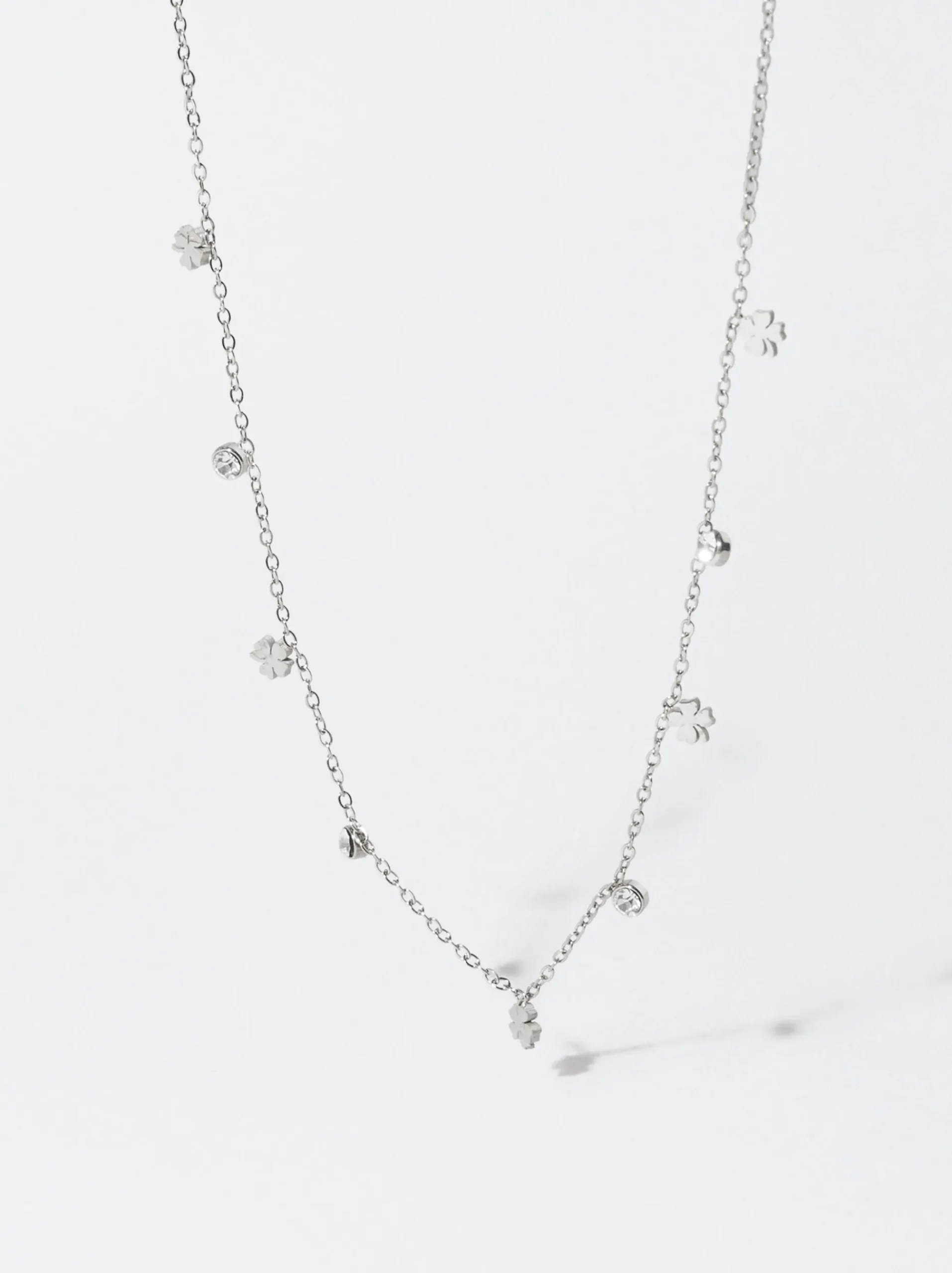 PARFOIS Armbänder>Halskette Aus Stahl Mit -Kristallen Silber