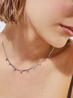 PARFOIS Armbänder>Halskette Aus Stahl Mit -Kristallen Silber