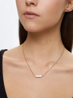 PARFOIS Ringe>Halskette Aus Stahl Mit Perlen Golden