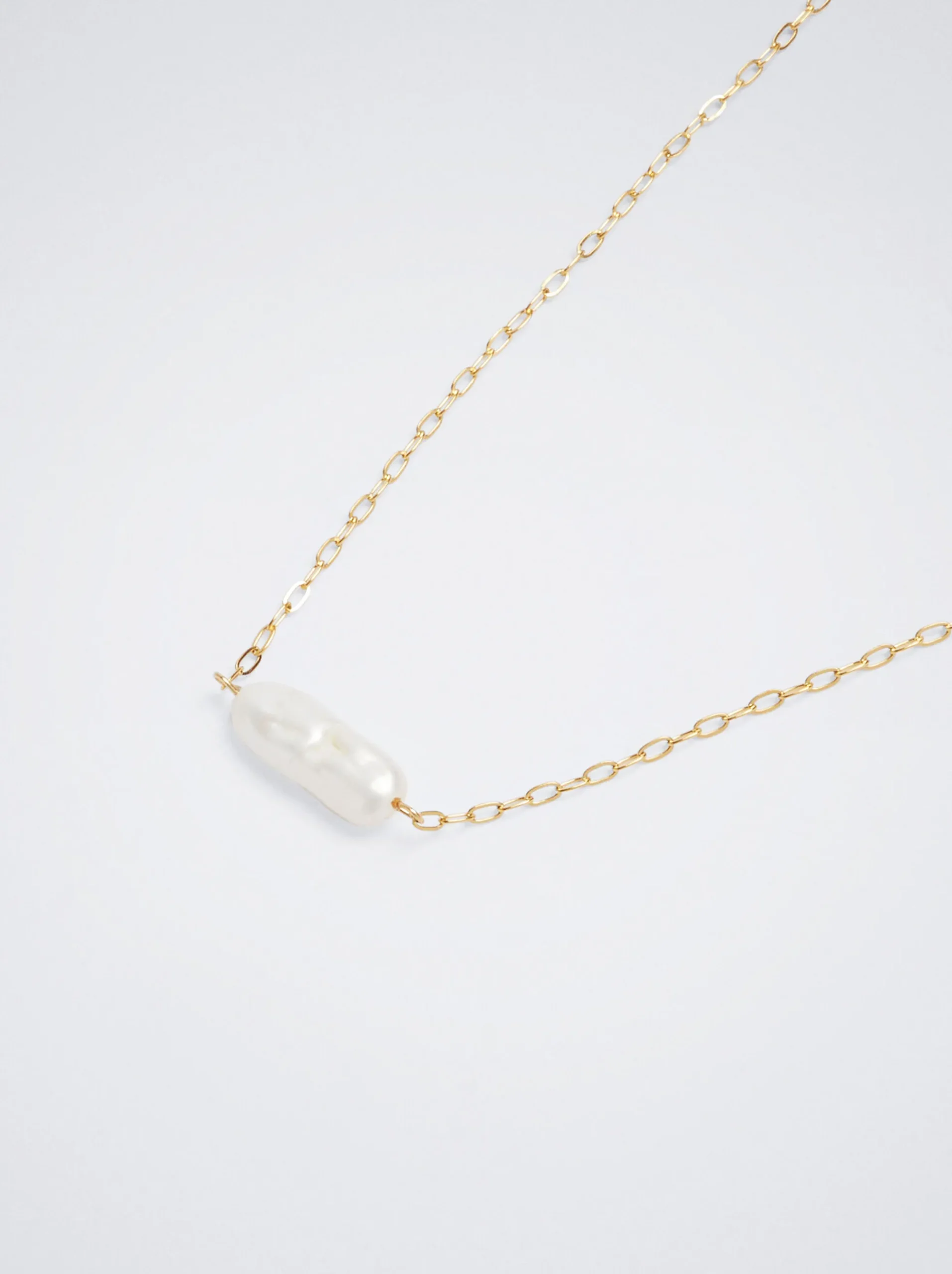 PARFOIS Ringe>Halskette Aus Stahl Mit Perlen Golden