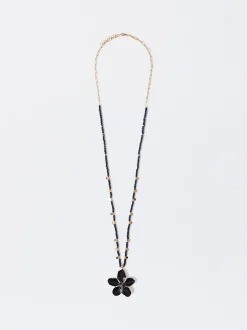 PARFOIS Hemden>Halskette Mit Blumen Und Kristallen Blau