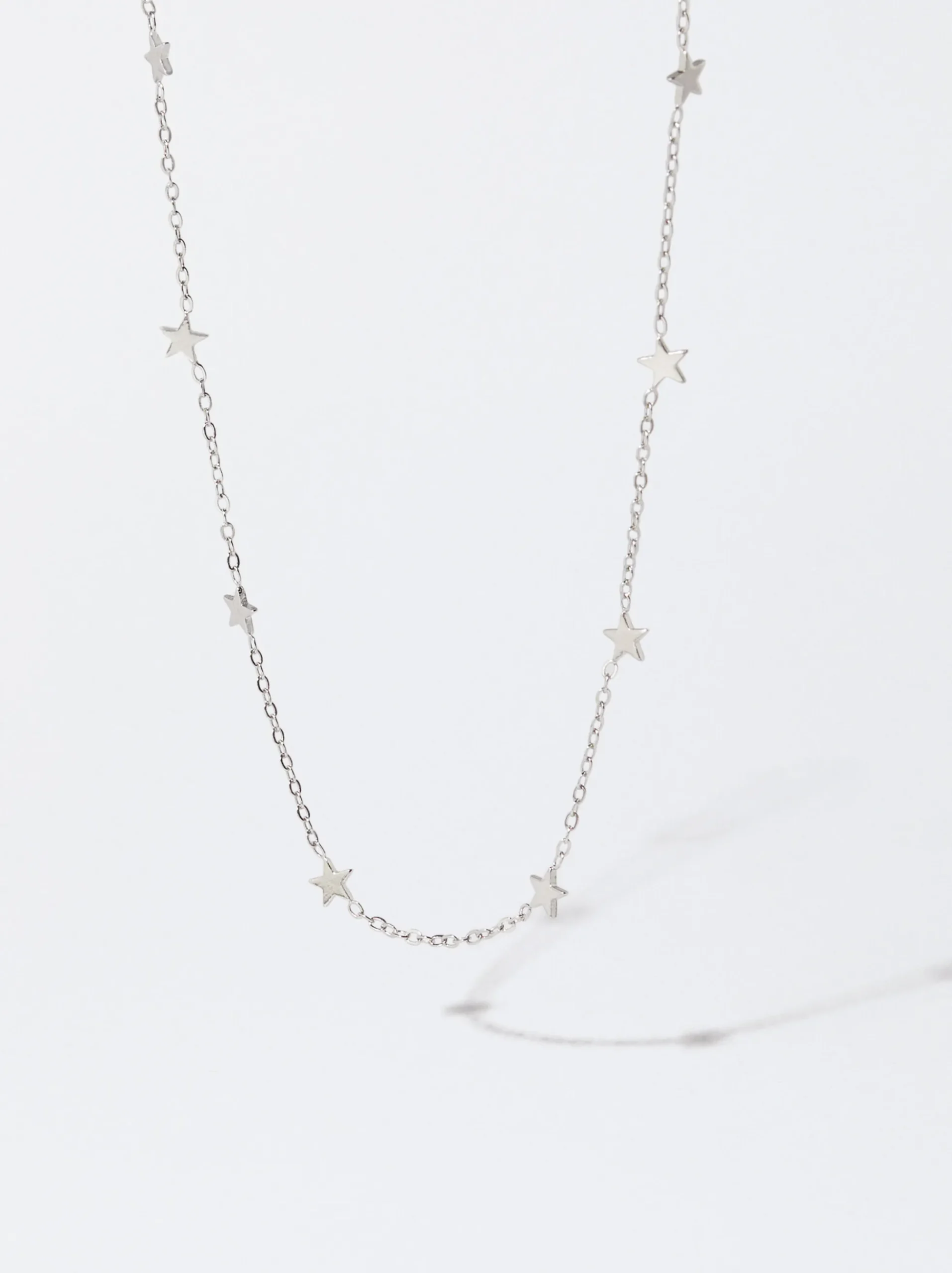 PARFOIS Lange Ohrringe|Basics>Halskette Mit Sternen Silber
