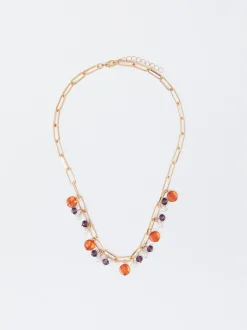 PARFOIS Kurze Ohrringe|Hoop-Ohrringe>Halskette Mit Strass Mehrfarbig