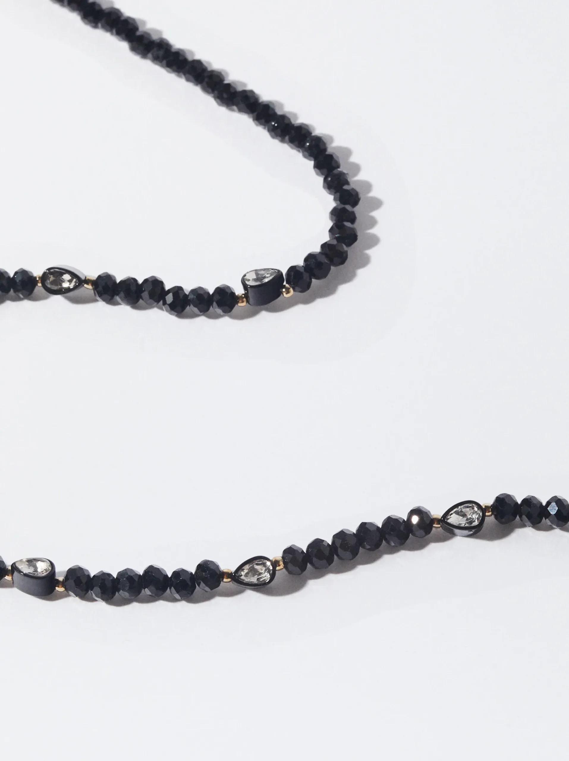 PARFOIS Kurze Ohrringe|Hoop-Ohrringe>Halskette Mit Strass Schwarz