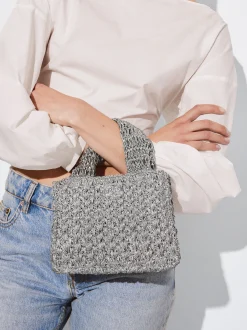 PARFOIS Handtaschen>H&auml;kel-Umh&auml;ngetasche Silber