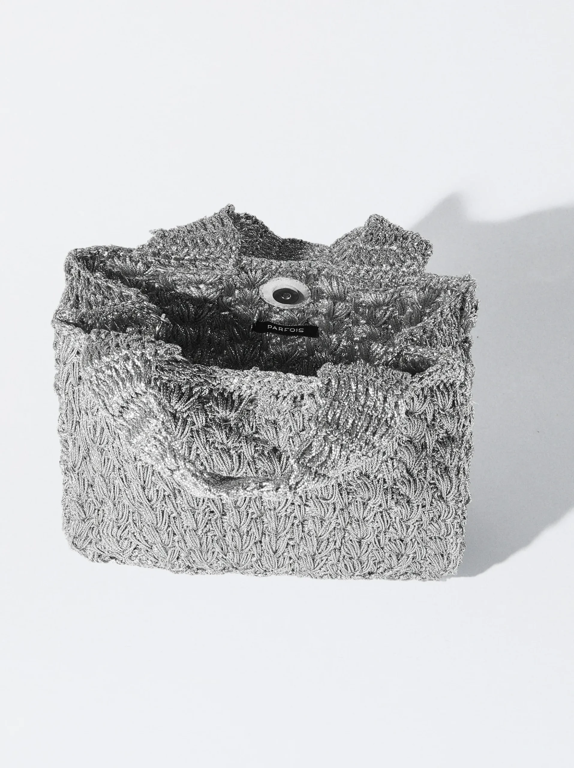 PARFOIS Handtaschen>Häkel-Umhängetasche Silber