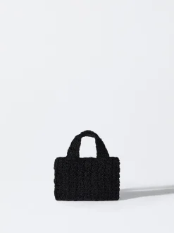 PARFOIS Umhängetaschen|Taschen aus Leder NEW>Häkel-Umhängetasche Schwarz