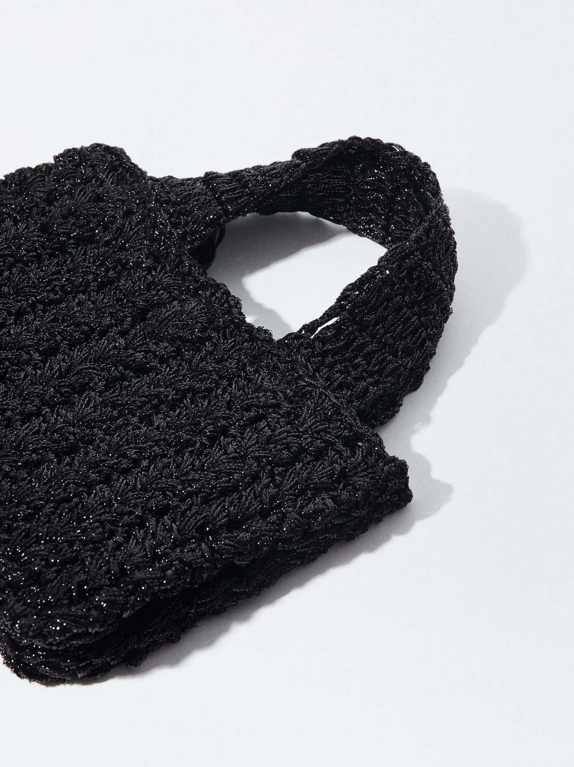 PARFOIS Umhängetaschen|Taschen aus Leder NEW>Häkel-Umhängetasche Schwarz