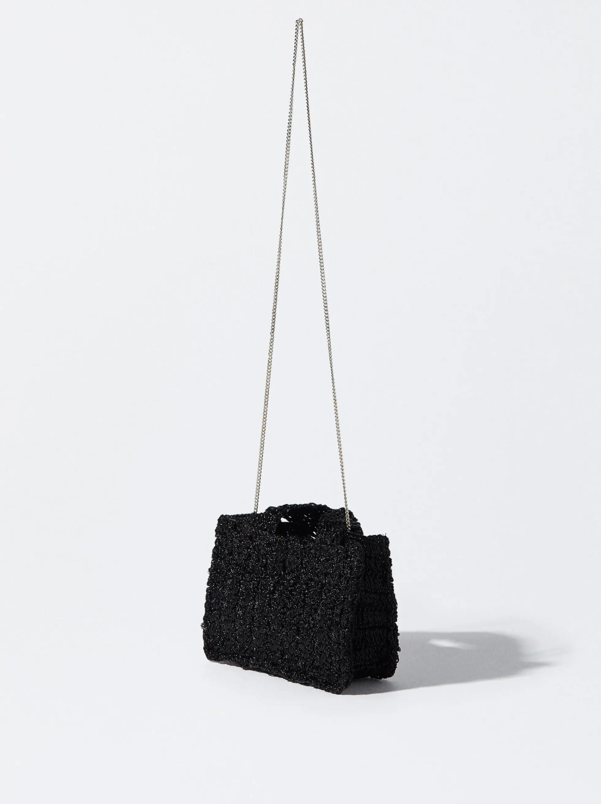 PARFOIS Umhängetaschen|Taschen aus Leder NEW>Häkel-Umhängetasche Schwarz