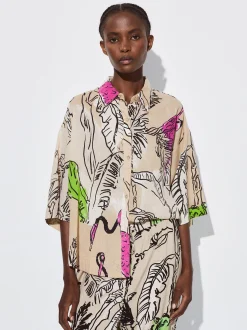 PARFOIS Kleider>Hemd Aus Baumwolle Mit Print Beige