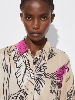 PARFOIS Kleider>Hemd Aus Baumwolle Mit Print Beige