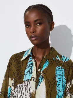 PARFOIS Kleider>Hemd Aus Baumwolle Mit Print Khaki