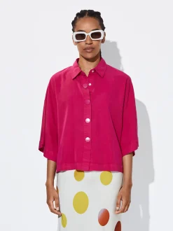 PARFOIS Kleider>Hemd Aus Lyocell Fuchsia