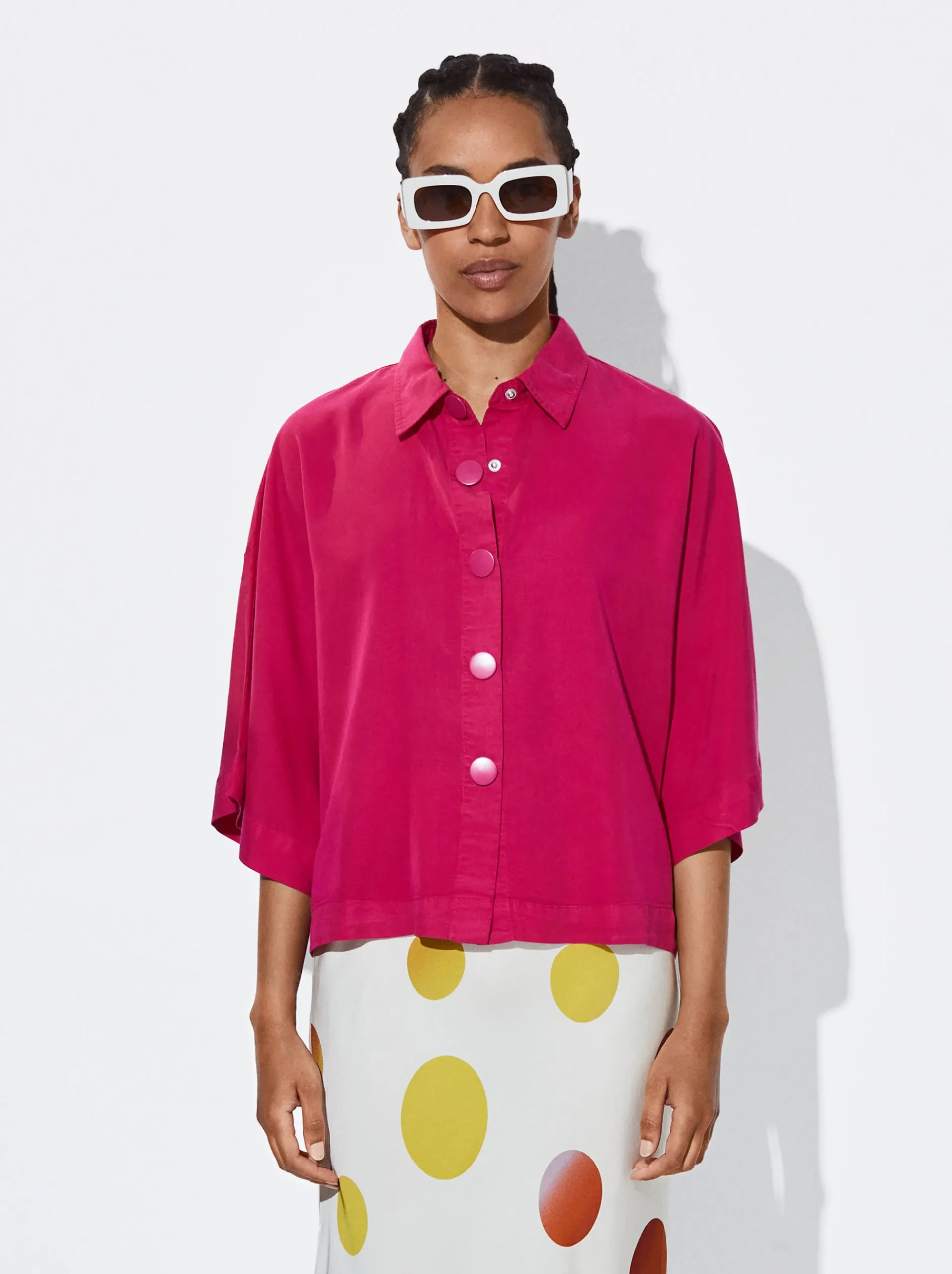 PARFOIS Kleider>Hemd Aus Lyocell Fuchsia