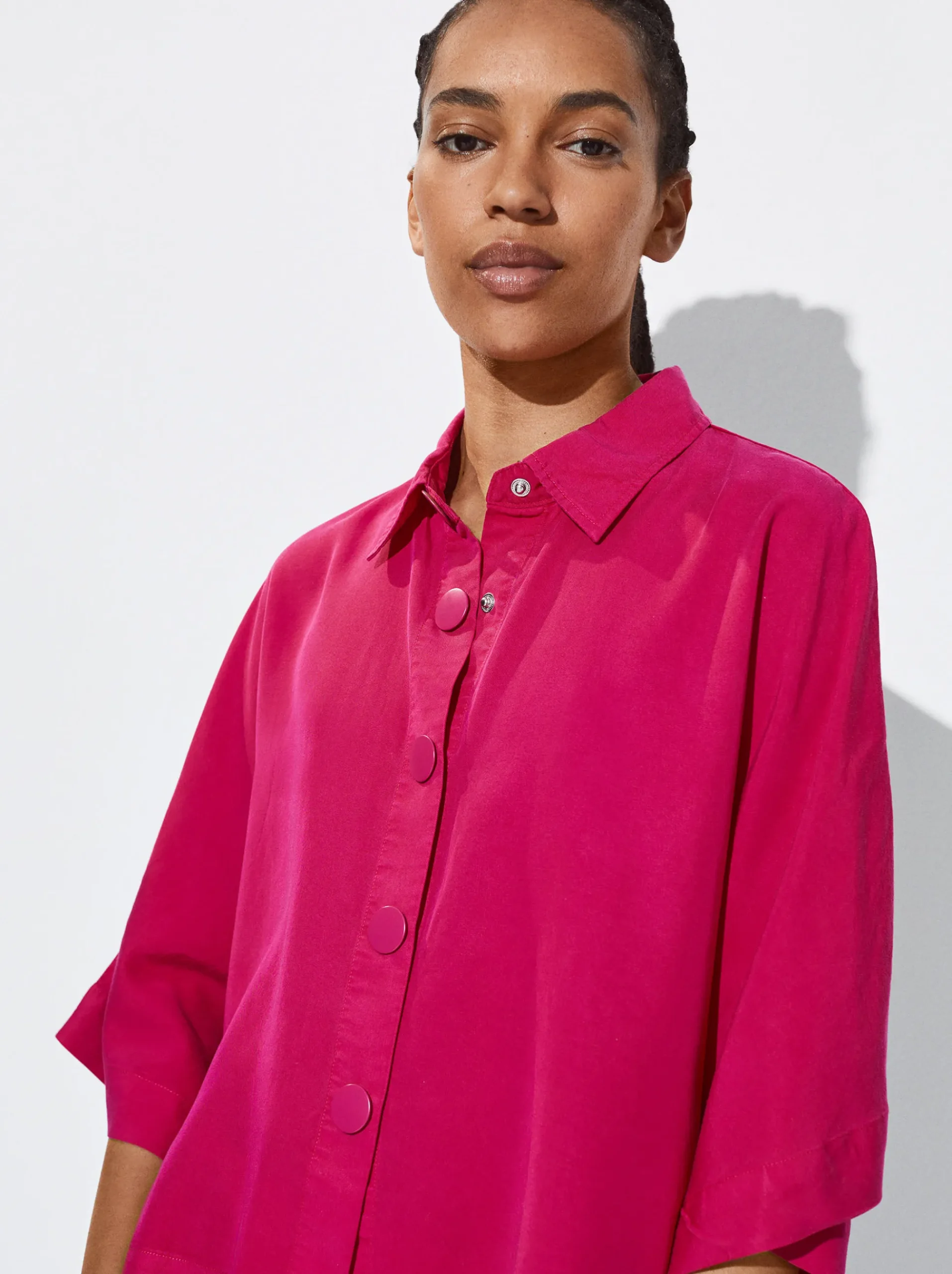 PARFOIS Kleider>Hemd Aus Lyocell Fuchsia