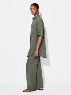 PARFOIS Ohrklemme>Hemd Mit Leinen Khaki