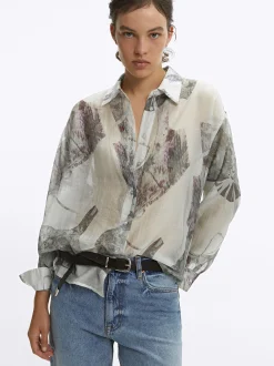 PARFOIS Kleider>Hemd Mit Print Aus Lyocell Mehrfarbig