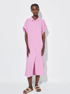 PARFOIS Schultertaschen>Hemdkleid Aus 100 % Baumwolle Rosa