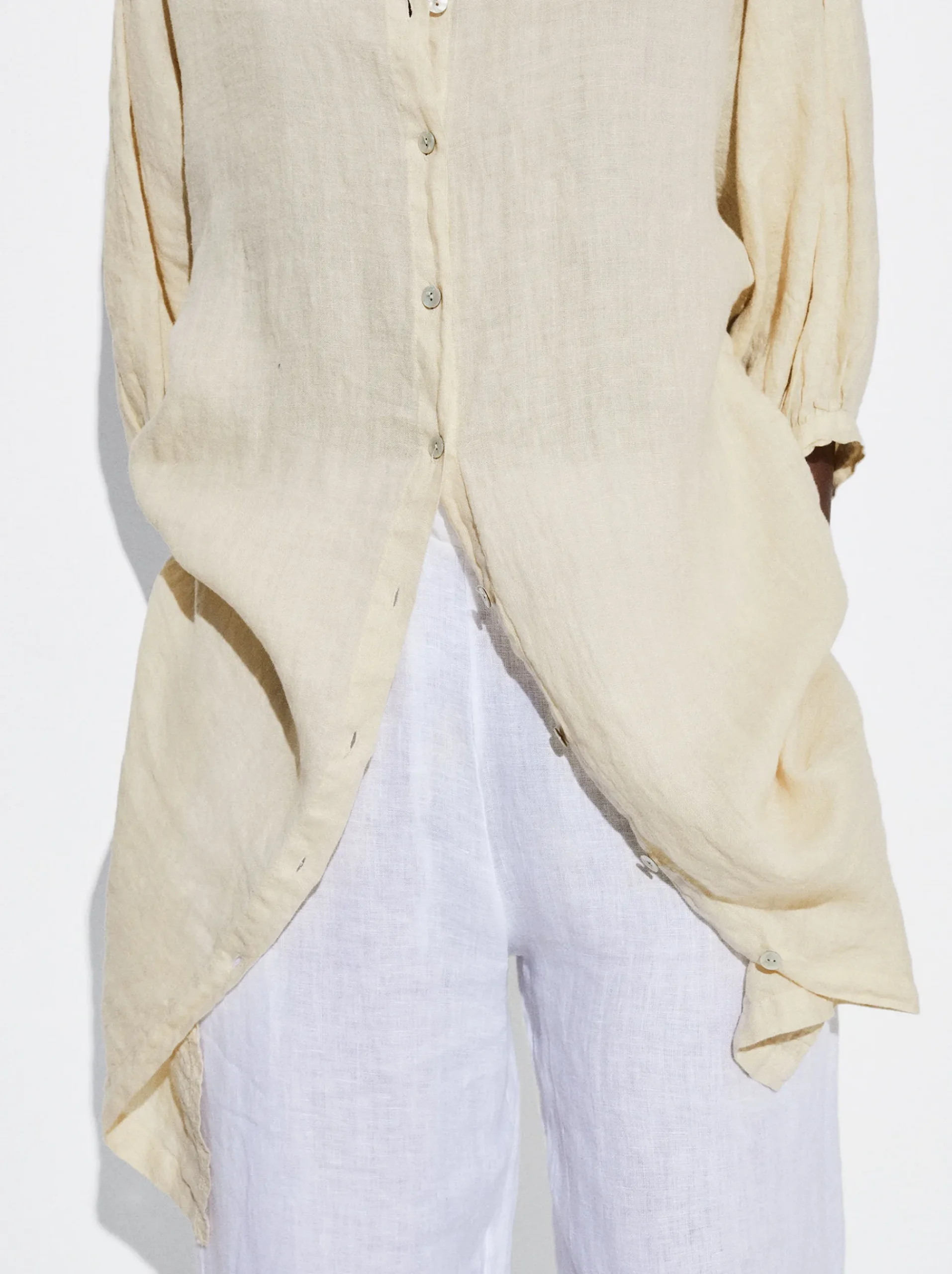 PARFOIS Schultertaschen>Hemdkleid Aus 100% Leinen Beige