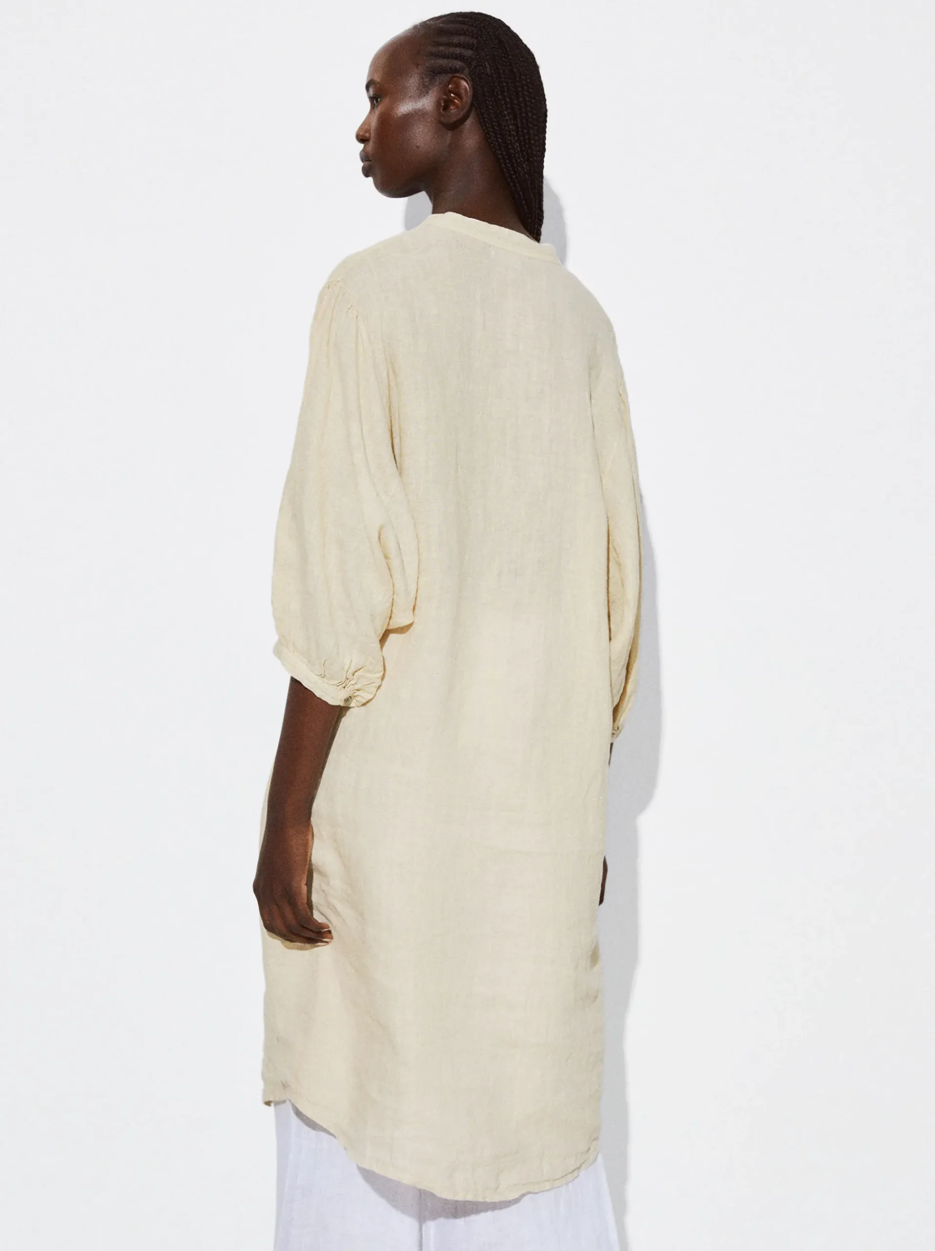 PARFOIS Schultertaschen>Hemdkleid Aus 100% Leinen Beige
