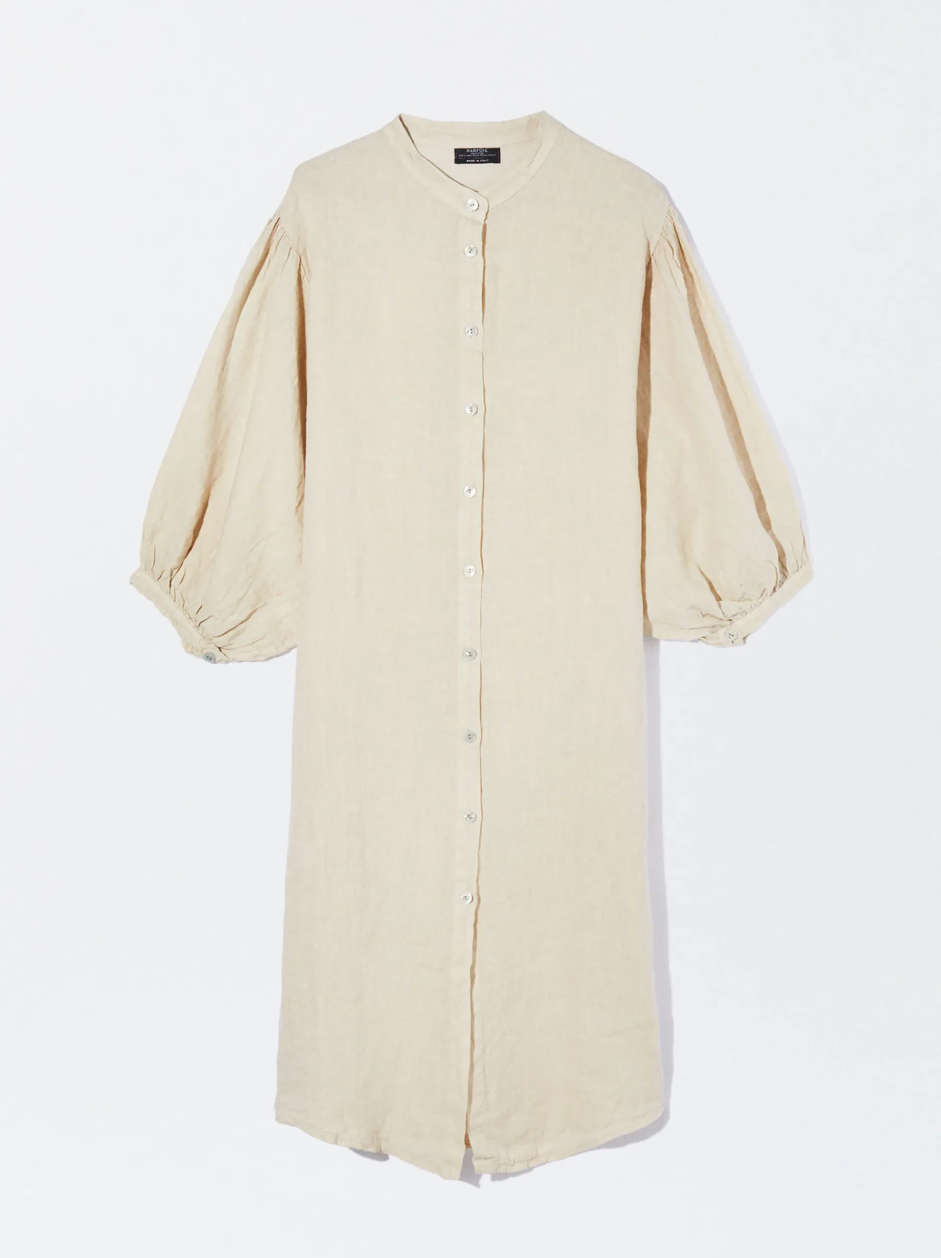PARFOIS Schultertaschen>Hemdkleid Aus 100% Leinen Beige