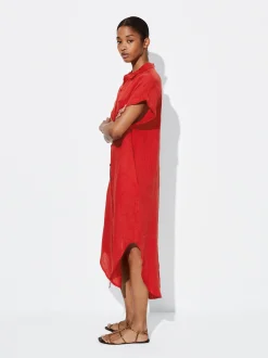 PARFOIS Schultertaschen>Hemdkleid Aus Leinen Rot