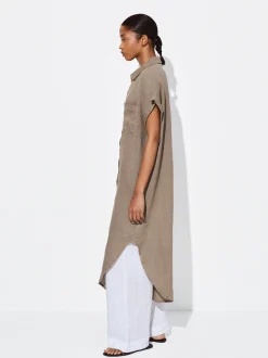 PARFOIS Schultertaschen|Umhängetaschen>Hemdkleid Aus Leinen Khaki