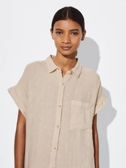 PARFOIS Schultertaschen>Hemdkleid Aus Leinen Beige